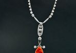 Antique Edwardian Fire Opal & Diamond Necklace