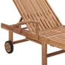 Sun Lounger Solid Teak Wood Image 3
