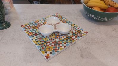 Cute Whimsical and Collectable Three Sectioned Ceramic Dip Dish from the Sprinkles Collection by Jane Asher for Wade 2007, Mint Condition