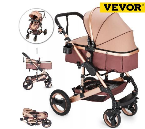BRAND NEW Luxurious Baby Stroller 2 In 1 Portable Travel Baby Carriage Foldable Aluminum Frame High Landscape Car for Newborn Baby