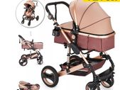 BRAND NEW Luxurious Baby Stroller 2 In 1 Portable Travel Baby Carriage Foldable Aluminum Frame High Landscape Car for Newborn Baby