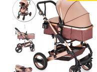 main image for ad BRAND NEW Luxurious Baby Stroller 2 In 1 Portable Travel Baby Carriage Foldable Aluminum Frame High Landscape Car for Newborn Baby