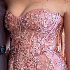 Stunning Pink Sequin & Embroidered Debs / Prom Dress