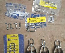 Stainless marine swivels, shackles etc