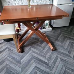 Solid Wood Convertible Coffee & Dining Table Height Adjustable
