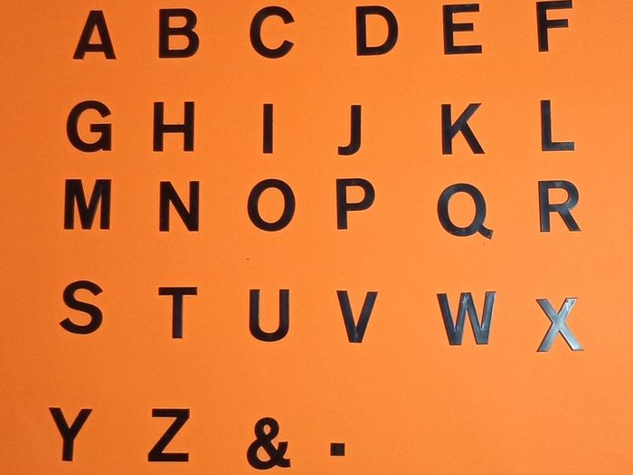 Sign plastic letters