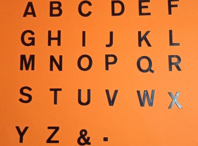 Sign plastic letters