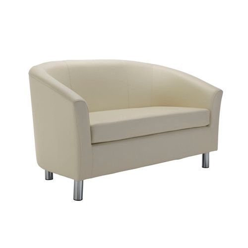 Tub Waiting room / Reception 2 seater sofa metal feet - Faux Leather