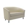 Tub Waiting room / Reception 2 seater sofa metal feet - Faux Leather Image 3