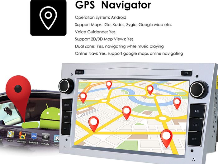Android 2 Din Car Bluetooth Maps WiFi GPS Player for Opel Astra H J 2004 Vectra Vauxhall Antara Zafira Corsa C D Vivaro Meriva Veda Radio