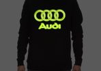 Audi logo sweatshirt glow in the dark sweatshirt audi logo glow jumper audi logo