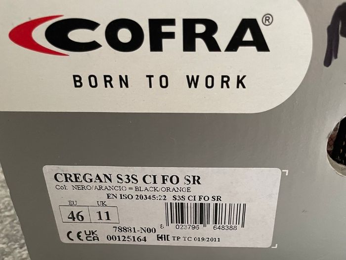Cofra | Safety Shoes | Mens Black | EUR 46 | UK 11 | Brand New