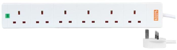 PRICE REDUCED FROM 25 TO SELL!! Very Safe and High Quality Surge Protected 6 Gang 10m White Extension Lead