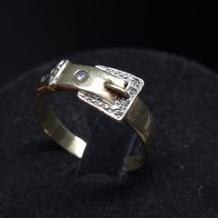 Vintage 9ct Gold Belt Buckle Ring Size 58