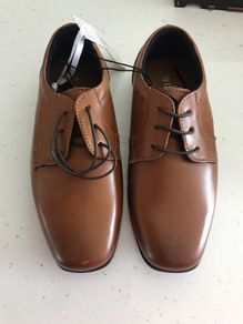 Boys brown leather shoes size 1 - New