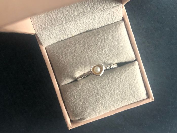 Sterling silver HHN designer pearl ring