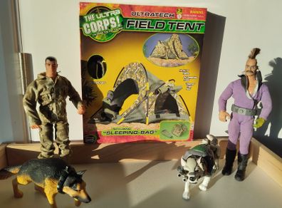 GI JOE / DR. X Vintage Military Action Figures + Ultra Corps Field Tent