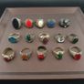 15 Antique Style Brass Rings Mixed Glass & Stone Ring Collection Image 3