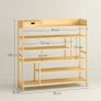 shoe rack, 6-tier bamboo shoe stand with drawer, for up to 18 pairs of shoes Image 2