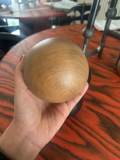 Solid wood decorative balls - set of 2