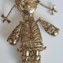 A stunning vintage silver gilt ragdoll pendant necklace rare to find Image 8