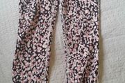 Dunnes Girl's Pink Leopard Print leggings Age 10-11