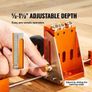 NEW SALE | Pocket Hole Jig Kit, 34 Pcs Pocket Hole Jig System with 11" C-clamp, Fixture, Step Drills, Wrenches, Drill Stop Rings, Square Drive Bits, Toolbox, for DIY Carpentry Projects, Adjustable Image 3