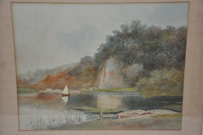 British school of watercolor painting 19th centuries.