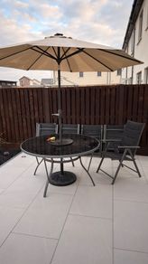 Garden Furniture Set | Table + 6 Chairs + Parasol