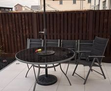 Garden Furniture Set | Table + 6 Chairs + Parasol