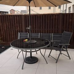 Garden Furniture Set | Table + 6 Chairs + Parasol