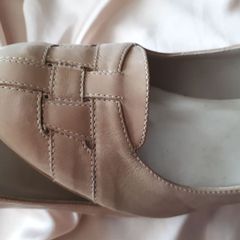 Beige genuine leather High heels shoes
