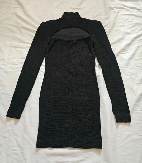 Remain Birger Christensen Black Knitted High Neck Mini Sweater Dress RRP 150E