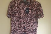 Womens DIESEL shirt blouse Sierra top blush leopard Size L large Brand new BNWT