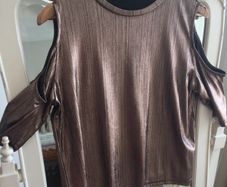 Beautiful Bronze Cold Shoulder Top size 8