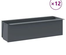 Flower Boxes for Euro Pallets 12 pcs Grey 36x13.5x9.5 cm PP