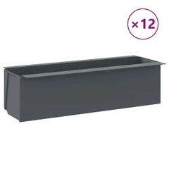 Flower Boxes for Euro Pallets 12 pcs Grey 36x13.5x9.5 cm PP