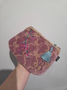 CAROLYN DONNELLY Eclectic Bird & Floral Quilted Travel Bag