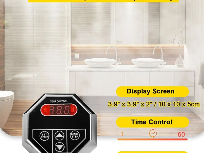 6KW Sauna Bath Steamer with LED Digital Display Steam Bath Generator 6KW Steam Room Generator for Home SPA Steam Generator with Time Control