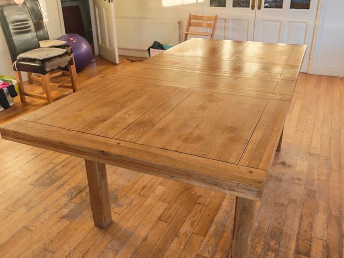 Solid oak dining table