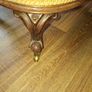 A Victorian Walnut upholstered Nursing Chair c1860 nicely Carved with Cabriole legs. It has Brass Castors. Image 4