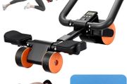 Ab Roller Elbow Support with Mat and Timer, Automatic Rebound Abdominal Wheel Roller, Abs Roller Wheel Workout Stomach Exercise Equipment for Home Gym Use, Fitness Accessories for Men and Women