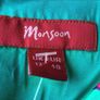Monsoon Ladies Green Fushia A Line  Floral Silk Blend Midi Dress Lined Uk 12 Including Post Image 6