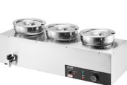 220v Commercial Soup Warmer Soup Station with 3x7Litre  Pot Soup Kettle Warmer