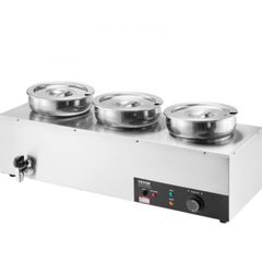 220v Commercial Soup Warmer Soup Station with 3x7Litre  Pot Soup Kettle Warmer