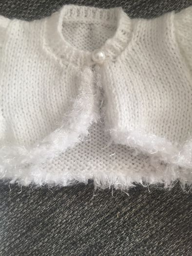 Hand knit Baby bolero. 3 to 6 mths