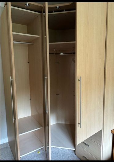 Price drop ###Solid Oak Corner Wardrobe Real Wood