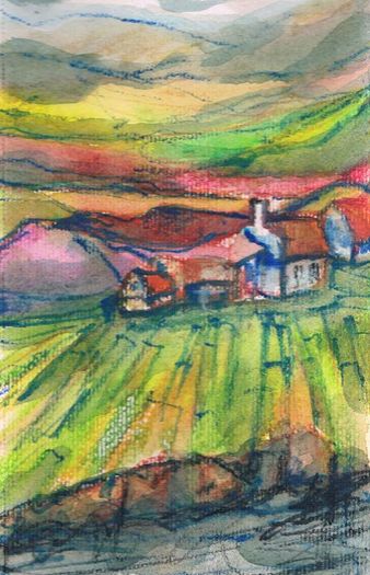 Ireland Inspired Aquarell Landscape from the Artist