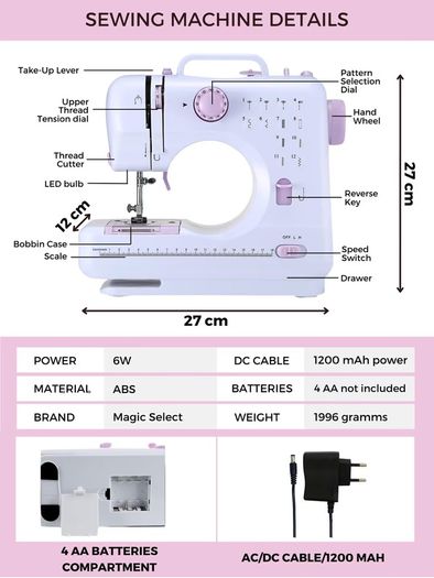 Brand New MAGIC SELECT sewing machine with 2 speeds and 12 stitches,
