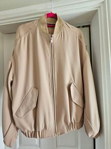 Beige Bomber Jacket